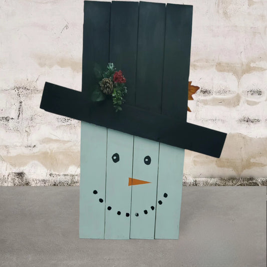 Wooden reversible scarecrow/snowman